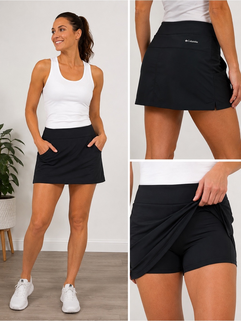 Columbia Omni-Shield Black Skort Built-In Shorts Women’s Medium